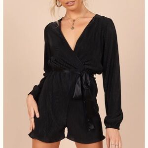 Petal and Pup Minelli Black Pleated Romper